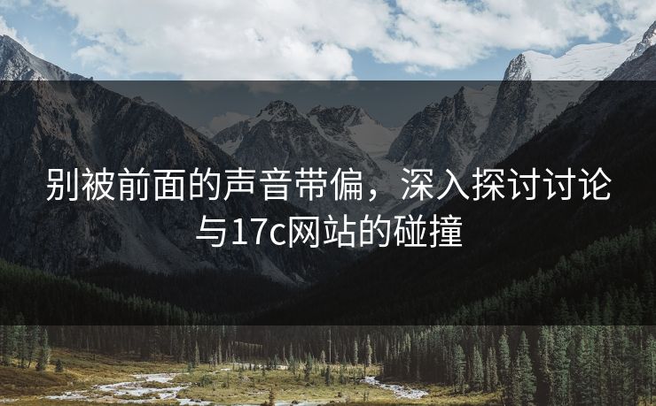 别被前面的声音带偏，深入探讨讨论与17c网站的碰撞