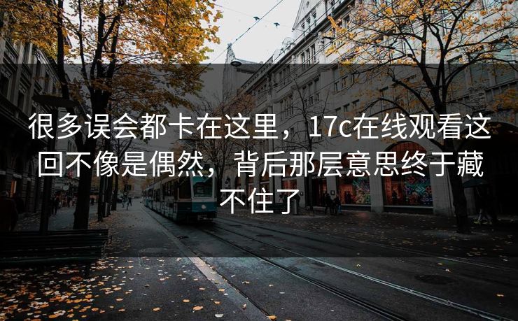 很多误会都卡在这里，17c在线观看这回不像是偶然，背后那层意思终于藏不住了